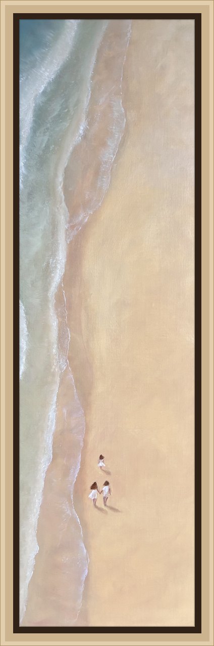 Olieverfschilderij — Strand vanuit de lucht